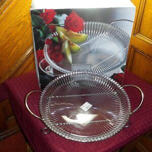 *** MIKASA *** PLATTER w/SILVER STAND New / Never Used
